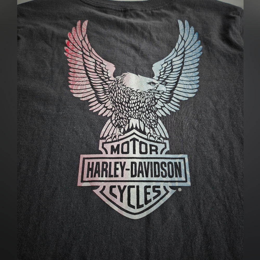 Harley Davidson Upswept Eagle Short Sleeve Tee Women's Sz XS
